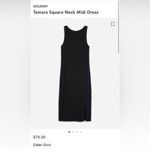 Black Tamara Square Neck Midi Dress